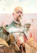 Malczewski, Jacek Self-Portrait in Armor oil on canvas